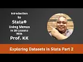 Codebook and Missing Values Stata using Menus with Prof KK Ep