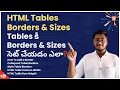 HTML Table Borders Size in Telugu HTML Tutorial HTML Tables in Telugu