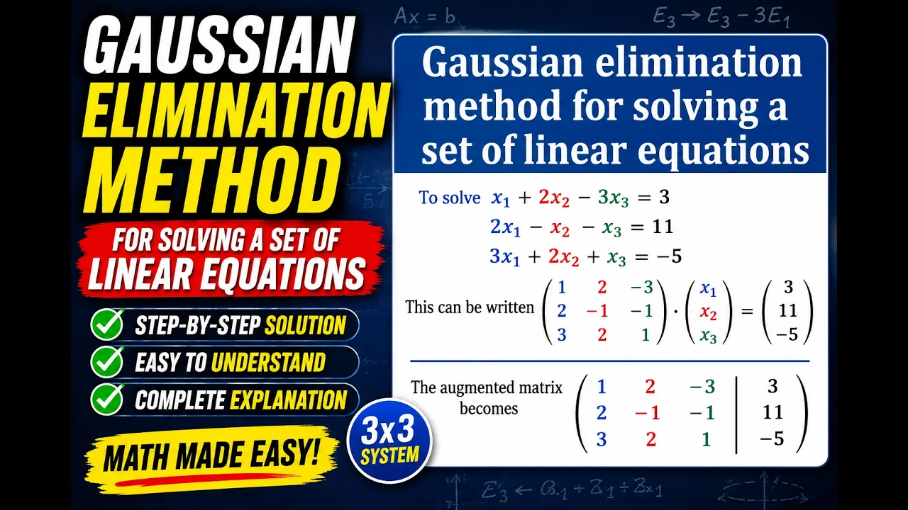 Solution to Gaussian elimination Problem | linear-algebra | matrices | eigenvalues-eigenvectors.