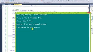 VB NET Tutorial Part 8 Comparing Strings Case-insensitive and Case-sensitive