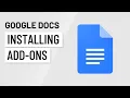 Google Docs Installing Add-ons