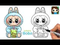 How to Draw Labubu Drinking Boba The Monsters