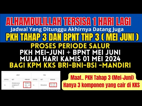 Download MP3 SISA SEHARI LAGI KPM PKH DAN BPNT PROSES PERIODE SALUR PKH MEI JUNI DAN BPNT MEI JUNI DI KARTU KKS