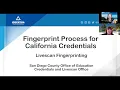SDCOE Credentials - Understanding the Fingerprint Process for California Credentials 2021
