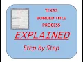 STEP BY STEP HOW TO DO A BONDED CAR TITLE IN TEXAS