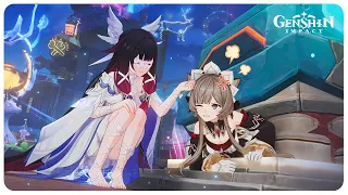 columbina beats sandrone u0026 then hugs her cutscene genshin impact 6 2 luna iii