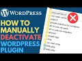 How to Disable a WordPress Plugin with File Manager or FTP