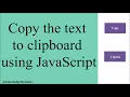 How to copy text to clipboard using JavaScript ExecCommand