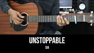 Download Unstoppable - Sia | EASY Guitar Tutorial with Chords / Lyrics MP3