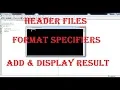 C Programming HeaderFiles Printf Getch