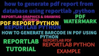 REPORTLAB REPORTLAB PYTHON TUTORIAL How To Generate Pdf file from Database Using Python PART 51
