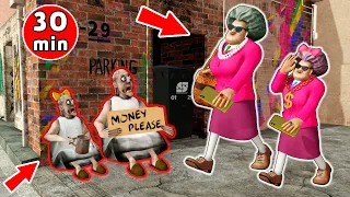 Rich Scary Teacher Vs Poor Granny رسوم متحركة مرعبة مرعبة 30 دقيقة مع الجدة 