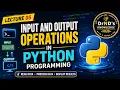 Lecture 05 Python Program Input and Output Operations print input Type Casting f-Strings
