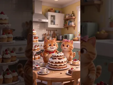 Chubby Cat Series EP18 - Don’t Eat This Much Cake 😱🎂 | (Funny Cat Animation) #funnycats #animation