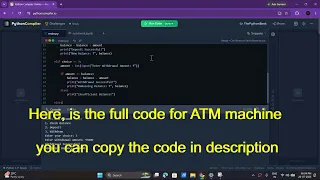 Python ATM Machine Project for Beginners