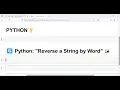 Python Reverse a String by Word