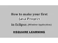 Java Create Window Application project in Eclipse for Java