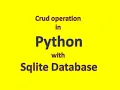 Crud operation in python with sqlite database