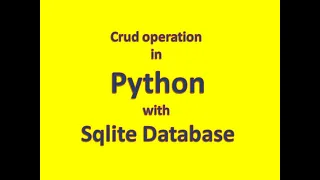 Crud operation in python with sqlite database