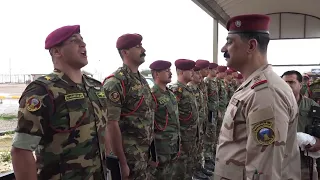 اداء التحية العسكرية من ضابط قوات خاصة الى المفتش العسكري الفريق الركن عماد الزهيري 