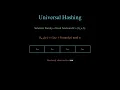 Universal Hashing
