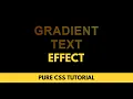 How to Create Gradient Text Animation Effect Using Only HTML CSS
