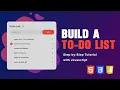 How to Create a To-Do List App with HTML CSS JavaScript Save Tasks in Browser localStorage