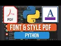 How to Change Font and Style in PDF using Python FPDF2 Customize PDF Text Easily