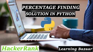 FINDING THE PERCENTAGE HackerRank Solution using Python