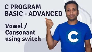 C Program English Tutorial 54 Vowel Consonant using switch