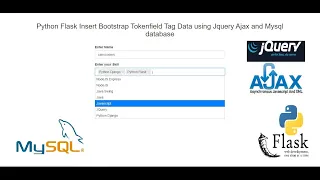 Python Flask Insert Bootstrap Tokenfield Tag Data using Jquery Ajax and Mysql database