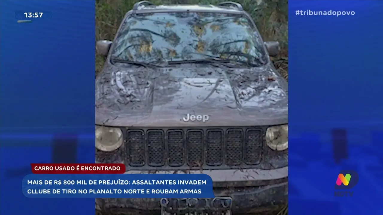 Mais de R$ 800 mil de prejuízo: assaltantes invadem clube de tiro no Planalto Norte e roubam armas