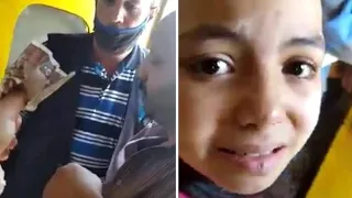   كمسري مفتري  ضرب الراجل قدام بنته الصغيره وعاوز ينزله من القطر دندنها