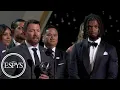 Damar Hamlin in tears presenting Bills training staff Pat Tillman Award 2023 ESPYS CapitalOne