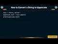 How to Convert a String to Uppercase