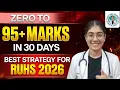 ZERO to 95 Marks in 30 Days Best Strategy for RUHS 2026 Full Study Plan