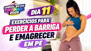 EXERCÍCIOS PARA PERDER A BARRIGA E EMAGRECER EM PÉ #caminhadaemcasa | Laice Rodrigues