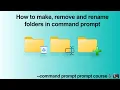 How to make remove and rename folders in command prompt
