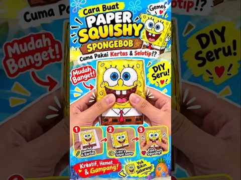 Cara Buat Paper Squishy SpongeBob Viral Cuma Pakai Kertas & Selotip!? Mudah...#squishy #diysquishy