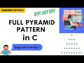 C Program to Print a Full Pyramid star pattern C programming for beginners