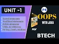 Object-Oriented Programming with Java - Unit 1 Part 4 OOPS Board Syllabus