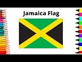 How to draw Jamaica flag National Flag of Jamaica JAMACIA