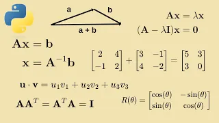Essential linear algebra for computer programming with Python code
