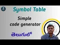 48 Simple code gene simple code generator in Telugu Compiler design Telugu