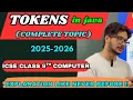 Tokens in java explanation meaning types of tokens types of literals ICSE computer theory class 9 10