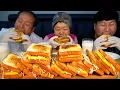 Homemade Ham Cheese Toast - Mukbang eating show
