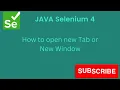How to open new tab and window using selenium Selenium 4