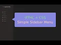 HTML CSS - Simple Sidebar Menu