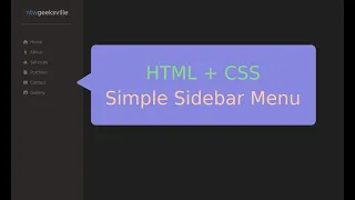 HTML CSS - Simple Sidebar Menu