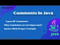 How to write comments in java Type of Comment
